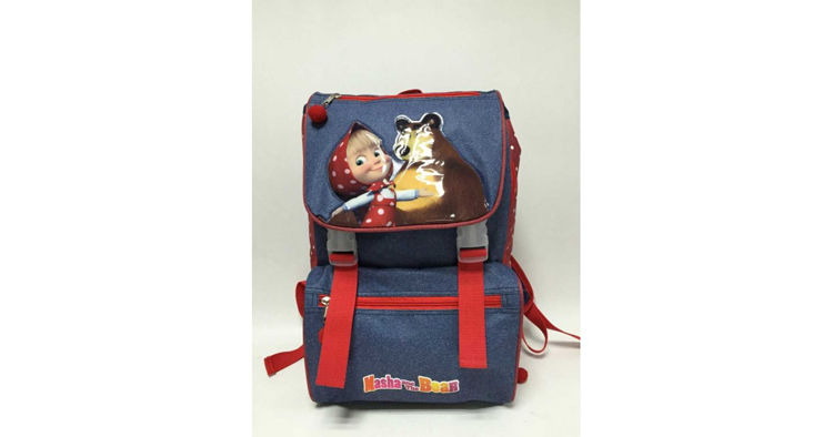 Picture of MB8869 BAG MASHA AND THE BEAR  BLU JEANS CANVAS 38 X28X13